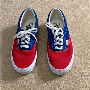 Vans Bold Red and Blue Canvas Shoes
